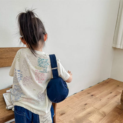 半袖Tシャツ キッズ くま ベア カラフル プリント 半袖 Tシャツ ベージュ グレー ユニセックス