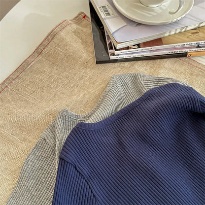 長袖Tシャツ キッズトップス レターロゴプリント長袖リブTシャツカットソー 2カラー