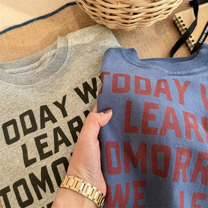 長袖Tシャツ キッズトップス 長袖Tシャツ スウェットシャツ レターロゴプリント 2カラー