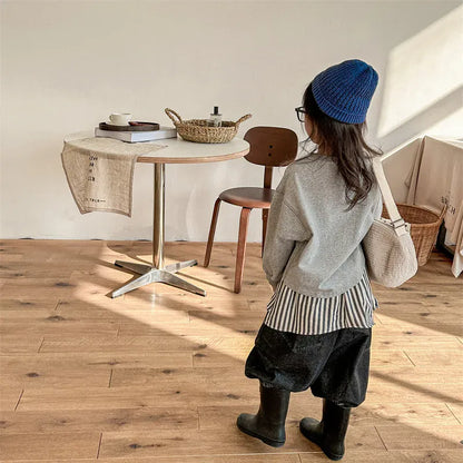 長袖Tシャツ キッズトップス 長袖Tシャツ スウェットシャツ レターロゴプリント 2カラー