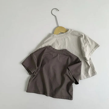 半袖Tシャツ キッズトップス 半袖Tシャツ ブロックレターロゴプリント 2カラー