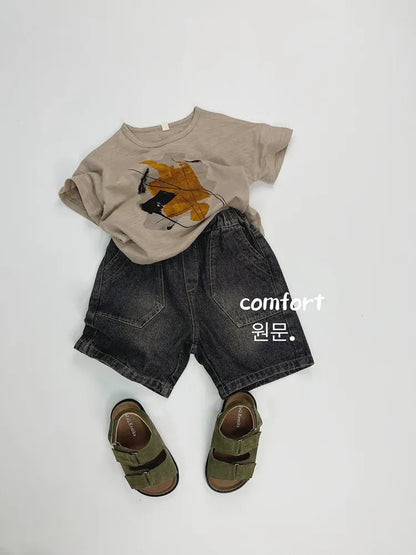 半袖Tシャツ キッズトップス 半袖Tシャツ デザインプリント 2カラー