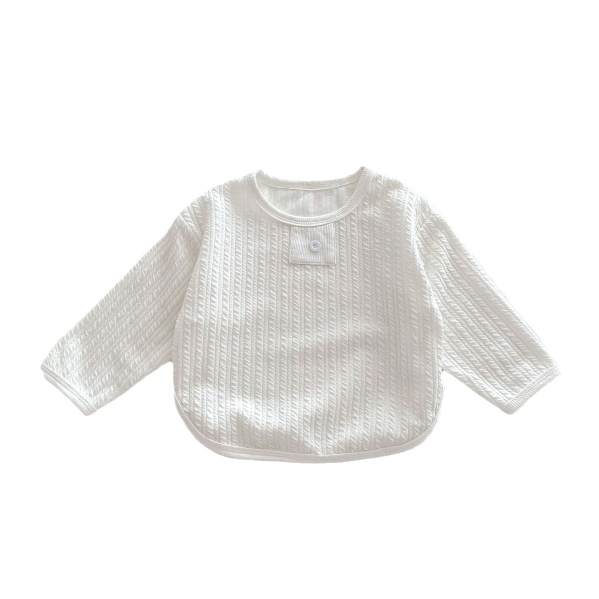 長袖Tシャツ ベビー 長袖Tシャツ 無地 バイピング トップス ヘンプパーターン オフホワイト グリーン 2色 ユニセックス 男の子 女の子 7740