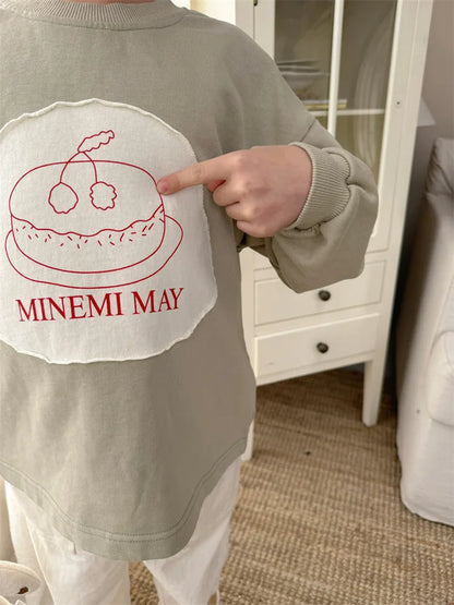 長袖Tシャツ キッズトップス 長袖Tシャツ プリント柄刺繍 ブラック/ビーングリーン/2カラー【mh0003885】