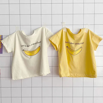 半袖Tシャツ ベビートップス 半袖プリントTシャツ バナナ 2カラー【mh0005192】