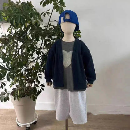 半袖Tシャツ ベビートップス 半袖ハートプリントTシャツ 2カラー【mh0005469】