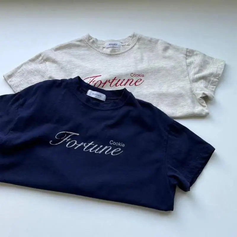 半袖Tシャツ ベビートップス 半袖プリントTシャツ レターロゴプリント 2カラー【mh0005474】