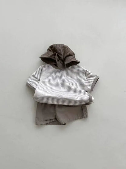 半袖Tシャツ ベビートップス 半袖ボーダーTシャツ シンプルベーシック 2カラー【mh0005600】