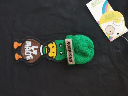 半袖Tシャツ キッズトップス 半袖Tシャツ あひる ダック アップリケ 2カラー【mh0005829】