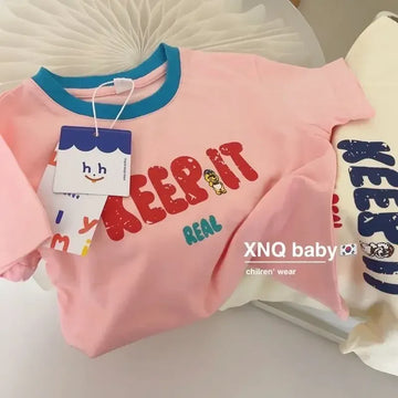 半袖Tシャツ キッズトップス 半袖プリントTシャツ 2カラー【mh0005923】