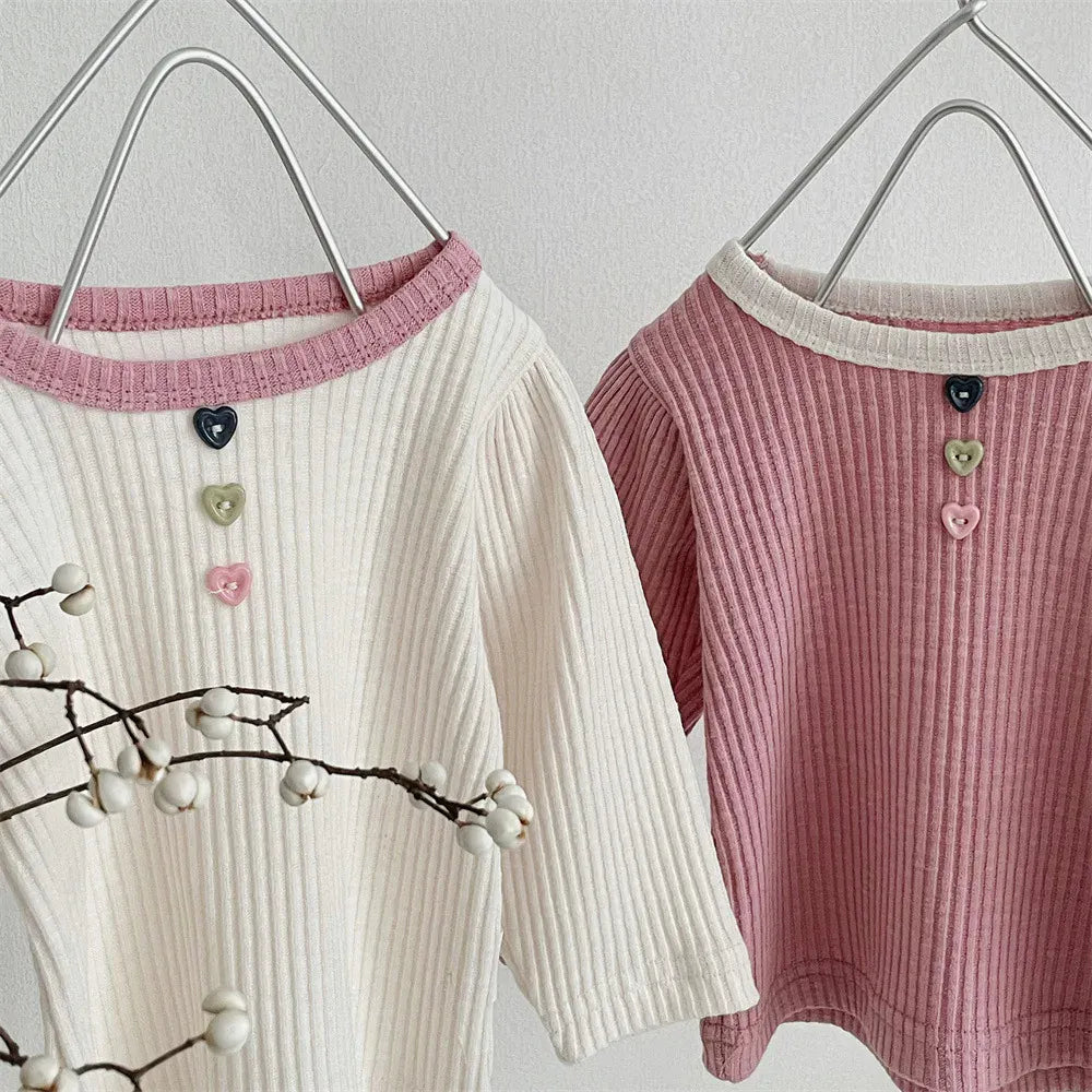 長袖Tシャツ ベビートップス 長袖Tシャツ シンプルベーシック バイカラー 2カラー【mh0006389】