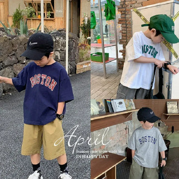 半袖Tシャツ ☺︎ キッズトップス 半袖Tシャツ レターロゴプリント 3カラー