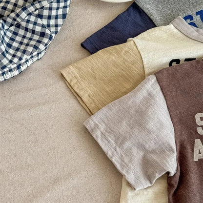 半袖Tシャツ キッズトップス 半袖Tシャツ ペンギン レターロゴプリント 3カラー