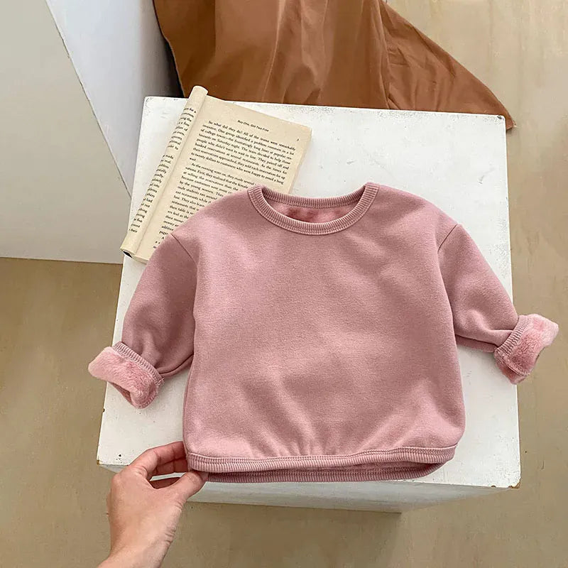 長袖Tシャツ ベビートップス 裏フリース 長袖Tシャツ シンプルベーシック 3カラー
