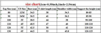 サイズ表（cm）キッズ長袖Tシャツ：タグ80〜130、身幅や着丈などの目安