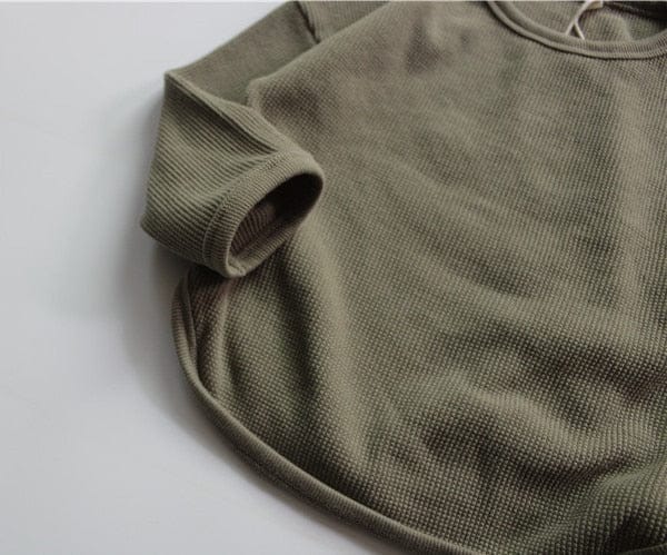 長袖Tシャツ キッズ服 長袖 Tシャツ シンプル ベーシック ルーズ 無地 アーミーグリーン ベージュ ラベンダー 3色 男の子 女の子