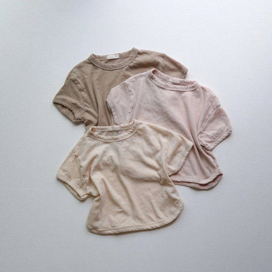 半袖Tシャツ ベビートップス 半袖Tシャツ くすみカラー シンプルベーシック 3カラー【mh0004765】