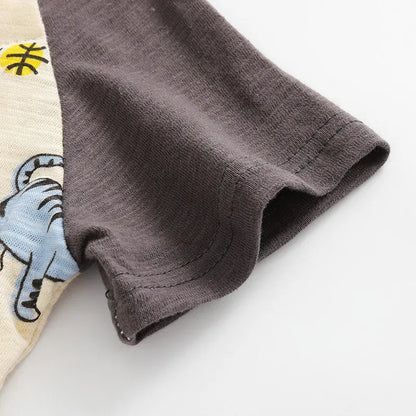 半袖Tシャツ キッズトップス アニマルプリント 半袖Tシャツ 虎タイガー 3カラー【mh0004932】