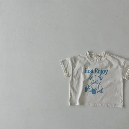 半袖Tシャツ ベビートップス 半袖Tシャツ ベアくまプリント 3カラー【mh0005404】