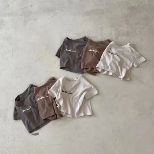 半袖Tシャツ ベビートップス 半袖プリントTシャツ あひる カルガモ 3カラー【mh0005468】