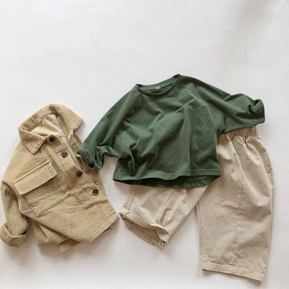 長袖Tシャツ キッズ シンプル ベーシック 長袖 Tシャツ トップス ユニセックス 3173
