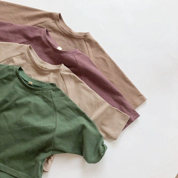 長袖Tシャツ キッズ シンプル ベーシック 長袖 Tシャツ トップス ユニセックス 3173