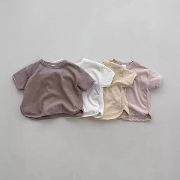 半袖Tシャツ ベビートップス 半袖Tシャツ くすみカラー シンプルベーシック 4カラー