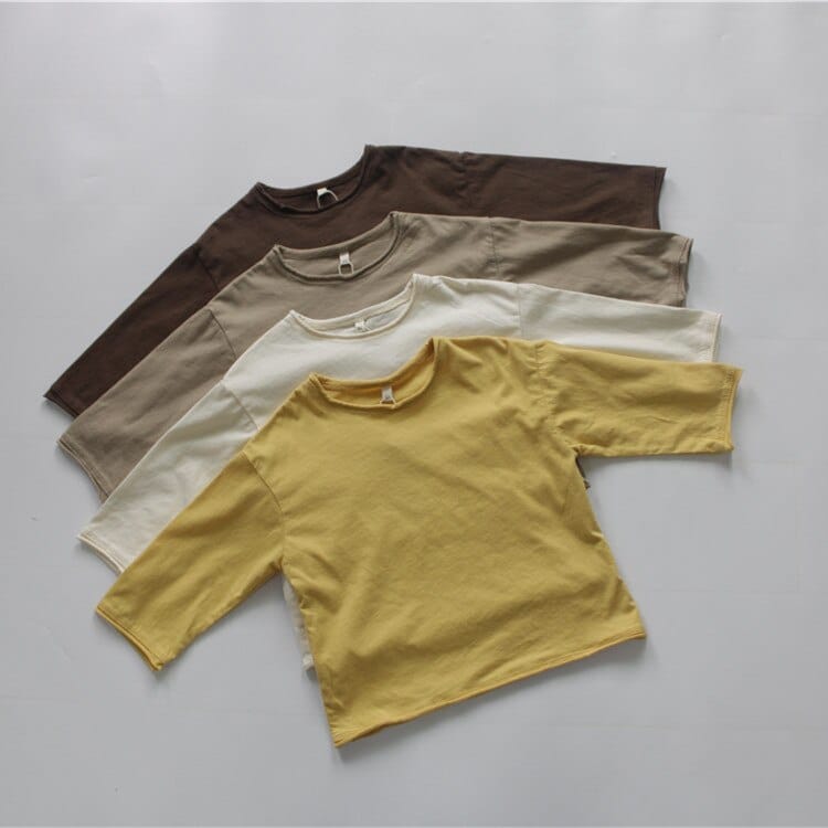 長袖Tシャツ キッズ服 長袖 Tシャツ トップス シンプル ベーシック 無地 4色 男の子 女の子