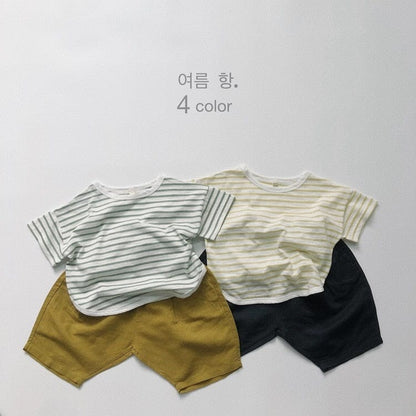 半袖Tシャツ キッズ ボーダー ルーズ 半袖 Tシャツ トップス 4カラー ユニセックス