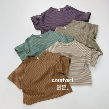 半袖Tシャツ キッズトップス 半袖Tシャツ ラグラン袖 ボーダー 5カラー
