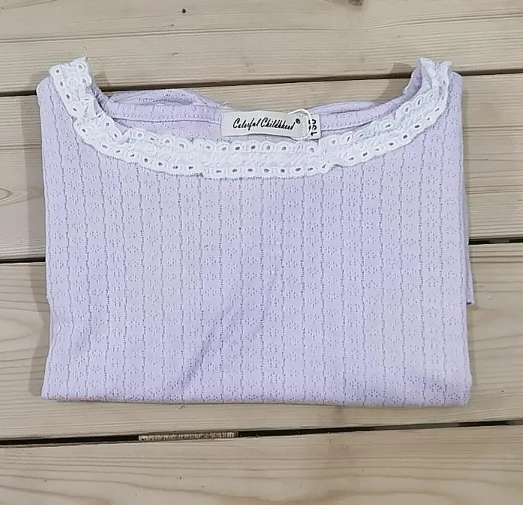 半袖Tシャツ キッズトップス 半袖パフスリーブTシャツ フリルレース 5カラー【mh0006244】