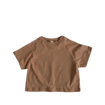 半袖Tシャツ キッズ シンプル ベーシック ラグラン 半袖 Tシャツ 6カラー ユニセックス