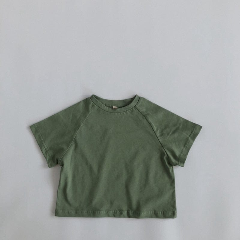 半袖Tシャツ キッズ シンプル ベーシック ラグラン 半袖 Tシャツ 6カラー ユニセックス