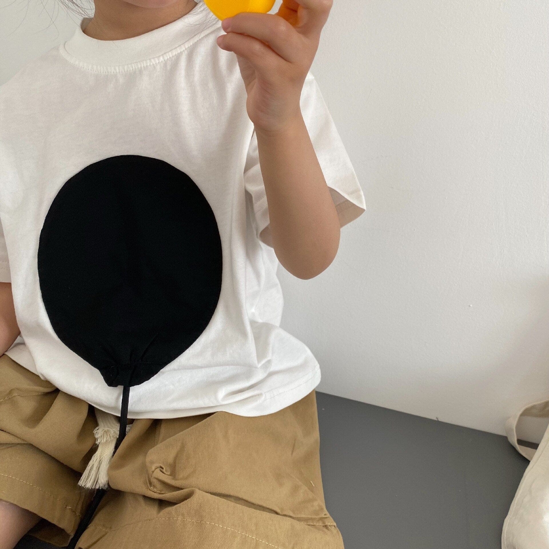 半袖Tシャツ キッズ バルーン 風船 パッチワーク 半袖 Tシャツ トップス ユニセックス 6540B