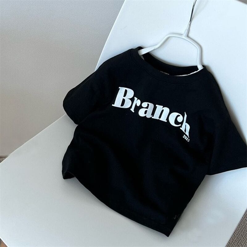 半袖Tシャツ ベビー キッズ レターロゴ プリント 半袖 Tシャツ ネイビー ホワイト カーキ ユニセックス 6876
