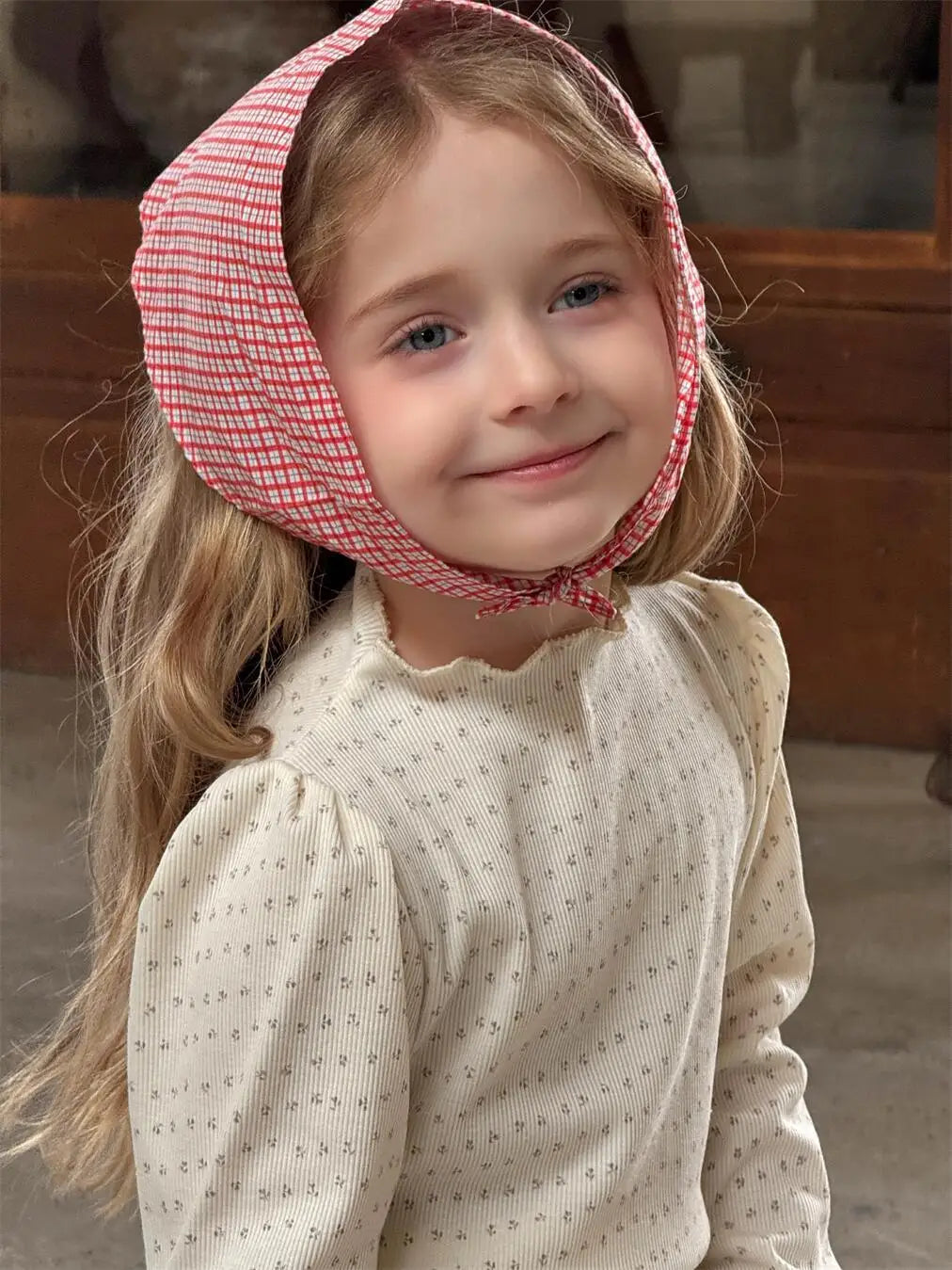 長袖Tシャツ キッズトップス フラワー小花柄ハイネック長袖パフスリーブカットソーTシャツ【mh-0008895】