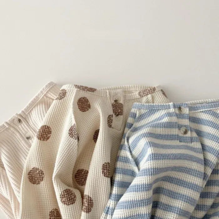 長袖Tシャツ ベビーキッズトップス 長袖Tシャツ 無地/ボーダー/ポルカドットプリント【mh0004790】