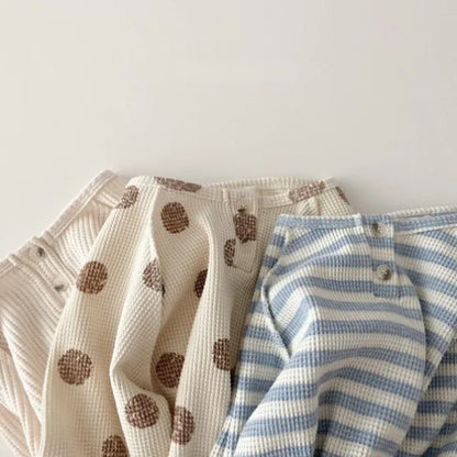 長袖Tシャツ ベビーキッズトップス 長袖Tシャツ 無地/ボーダー/ポルカドットプリント【mh0004790】