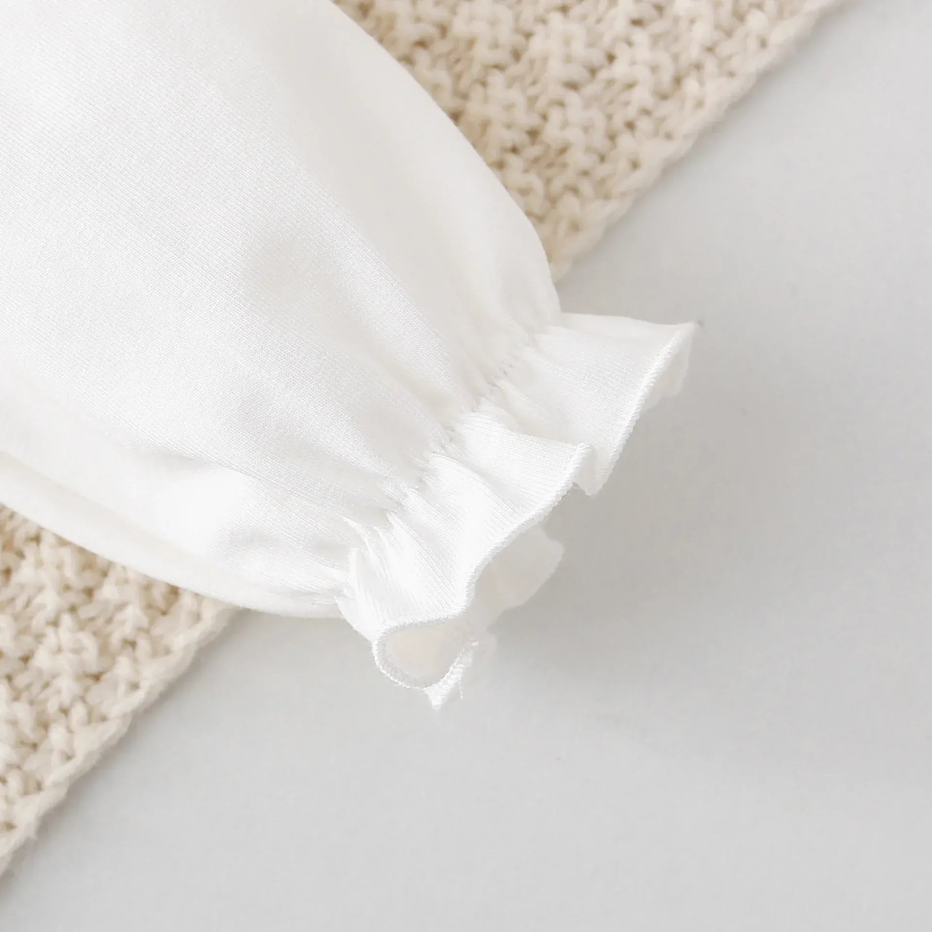 長袖Tシャツ キッズトップス レースフラワー刺繍襟長袖Tシャツブラウス ホワイト【mh0007223】