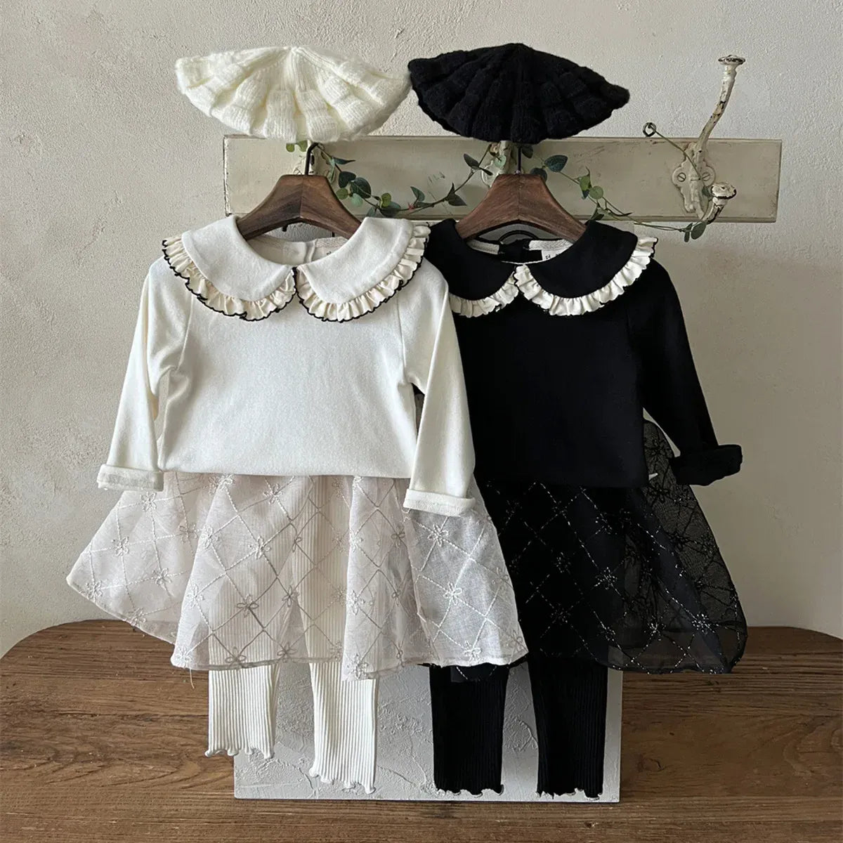 長袖Tシャツ ベビートップス ビッグフリル襟長袖Tシャツブラウス【mh0008025】