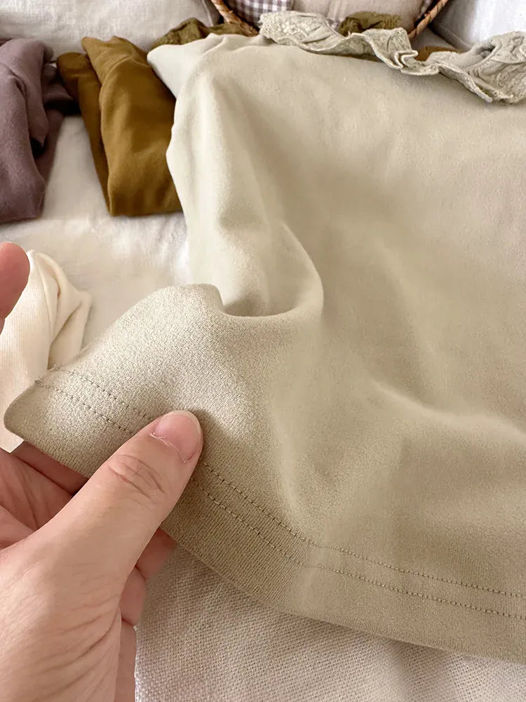 長袖Tシャツ キッズトップス ラッフルレース襟長袖Tシャツ【mh0008241】