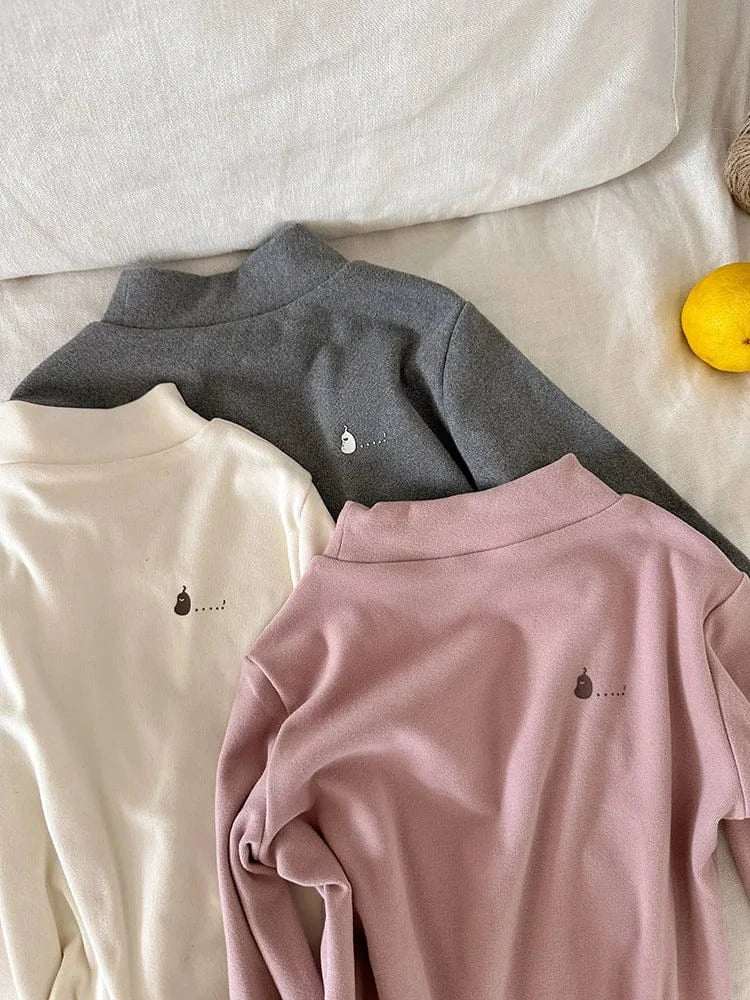 長袖Tシャツ キッズトップス ハイネックボトルネックワンポイント長袖Tシャツ【mh0008244】