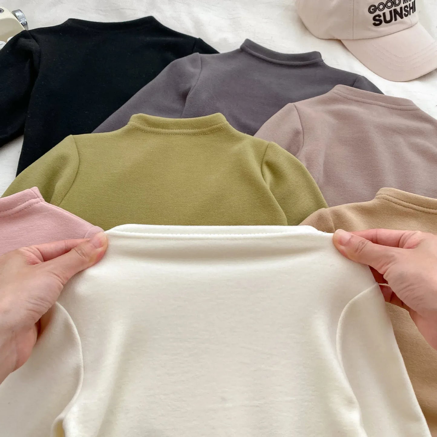 長袖Tシャツ ベビーキッズトップス シンプルベーシックハイネックボトルネック長袖Tシャツ【mh0008364】