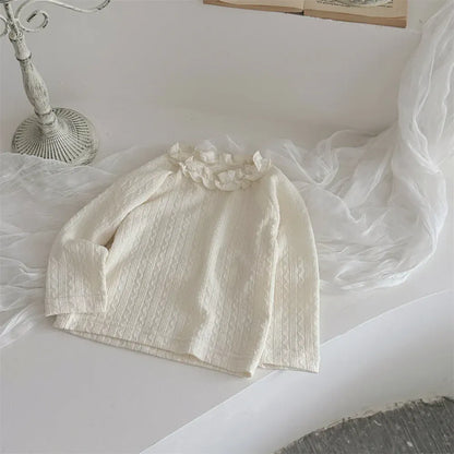 長袖Tシャツ ベビートップス フリル襟長袖Tシャツブラウス【mh0008538】