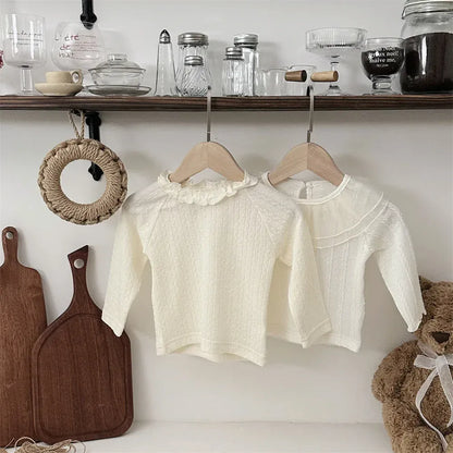 長袖Tシャツ ベビートップス フリル襟長袖Tシャツブラウス【mh0008538】