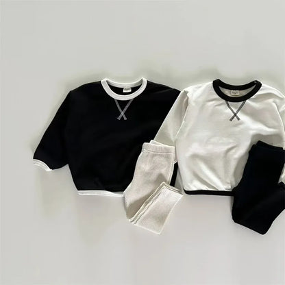 長袖Tシャツ ベビートップス シンプルステッチ長袖スウェットTシャツ【mh0008549】