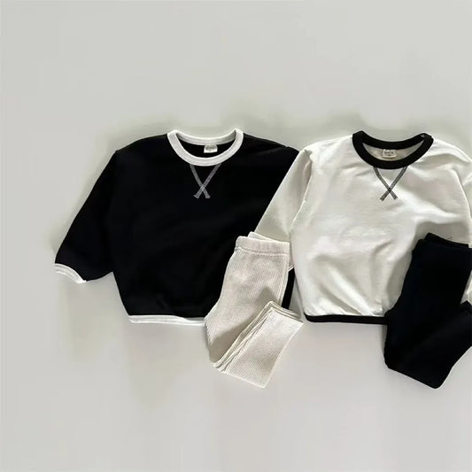 長袖Tシャツ ベビートップス シンプルステッチ長袖スウェットTシャツ【mh0008549】