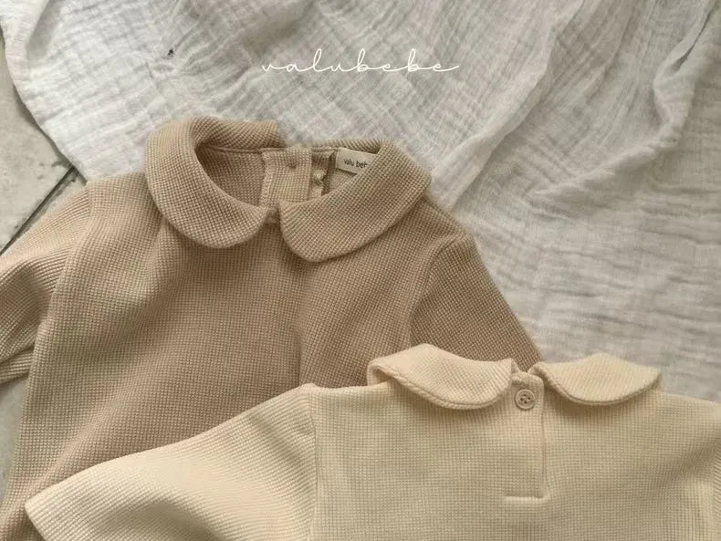 長袖Tシャツ ベビートップス シンプル丸襟長袖Tシャツブラウス【mh0008573】