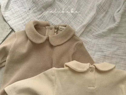 長袖Tシャツ ベビートップス シンプル丸襟長袖Tシャツブラウス【mh0008573】