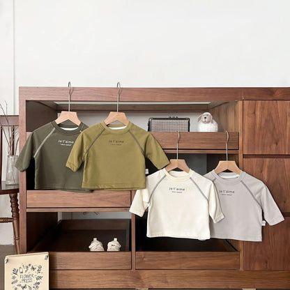 長袖Tシャツ ベビートップス レターロゴプリント長袖Tシャツ【mh0008693】